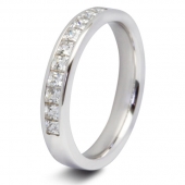 9ct White 0.50ct Princess HSI Diamond Ten Stone Eternity Ring - 3.3mm Band 9ct White 0.50ct Princess HSI Diamond Ten Stone Eternity Ring - 3.3mm Band
